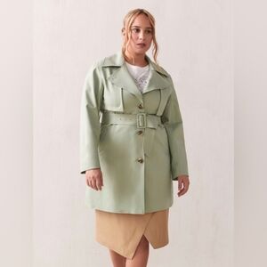 NWT Sage green trenchcoat